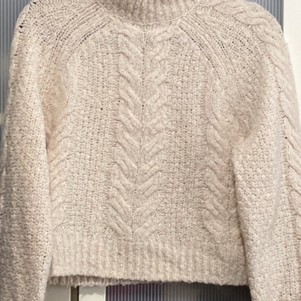 Aritzia Set Mock Neck Cropped Sweater Pleated Elastic Waist  Skirt Size XXS - Picture 13 of 15